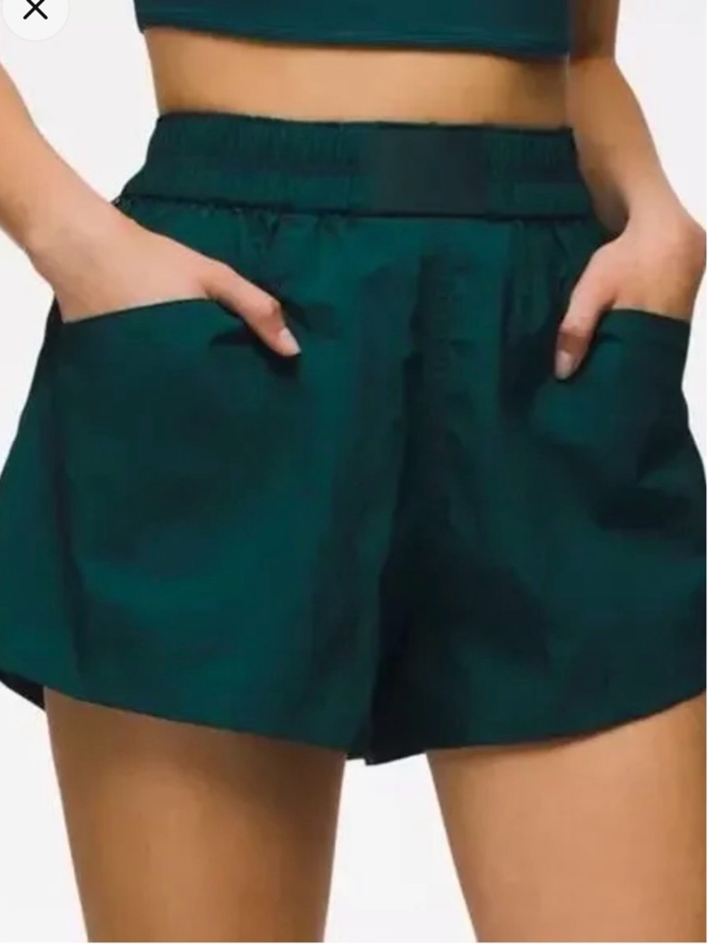 Prana Crossback Teal hiking Elastic Waist Shorts